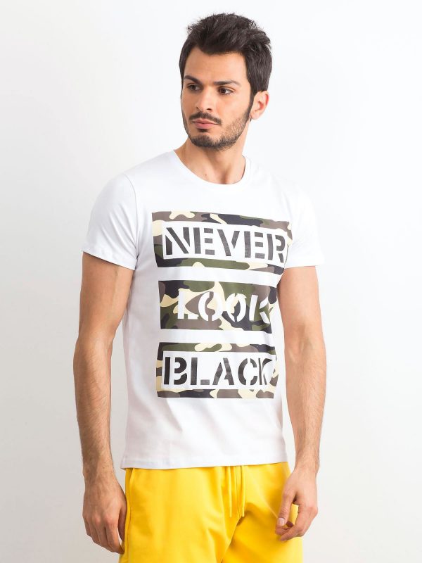 Men's T-shirt cotton with print white