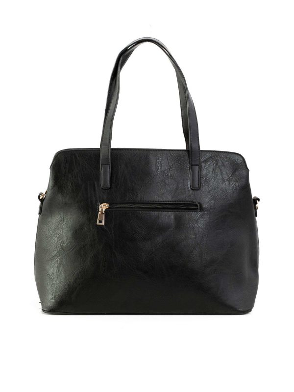 Black City Bag with Detachable Strap