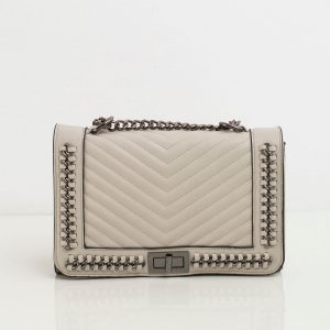 Light grey handbag with chain