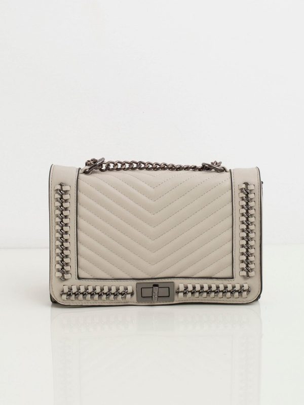 Light grey handbag with chain