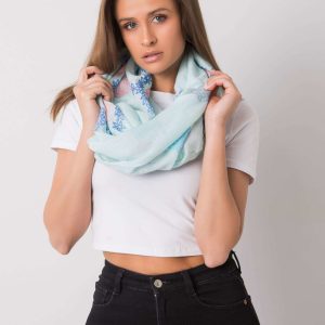 Mint scarf with colorful print