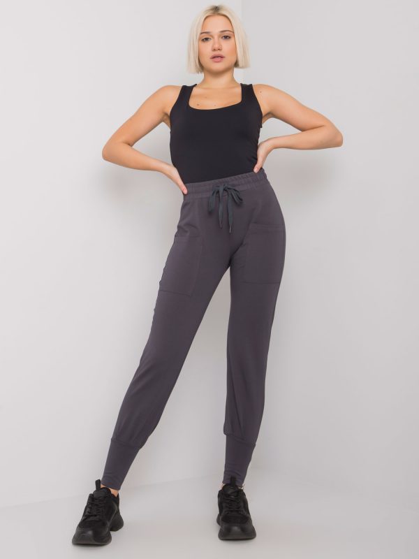 Graphite sweatpants with zippers Cindy RUE PARIS