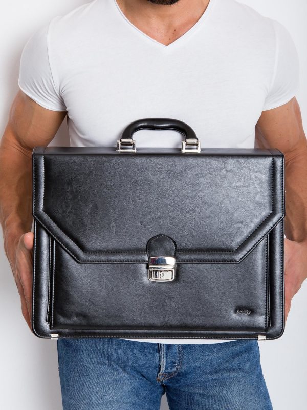 Black Men's Briefcase Bag