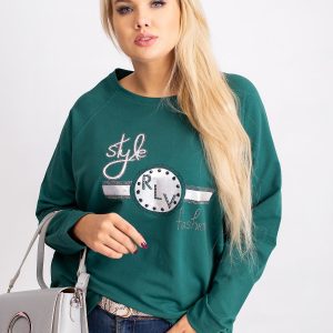 Dark Green Plus Size Sweatshirt Style