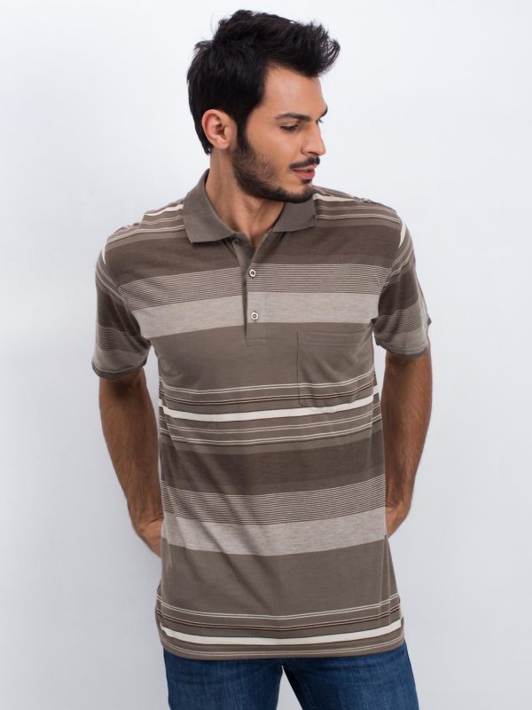 Khaki-beige men's polo shirt Those