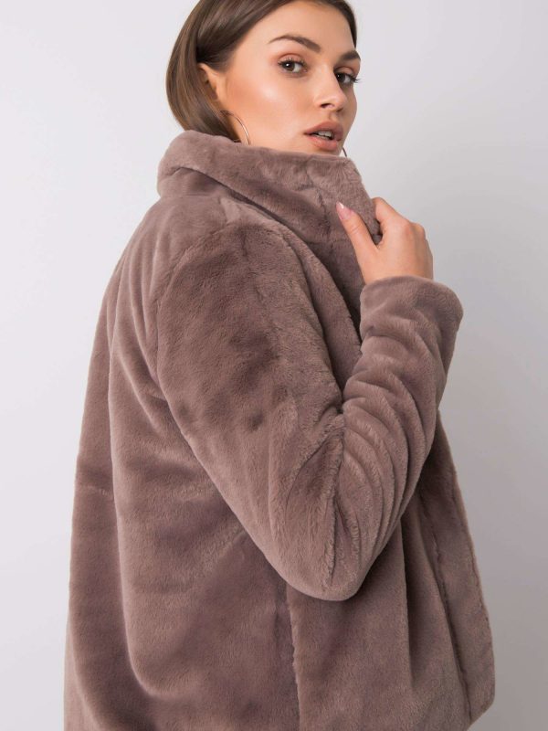 Dark beige fur jacket Kaya SUBLEVEL