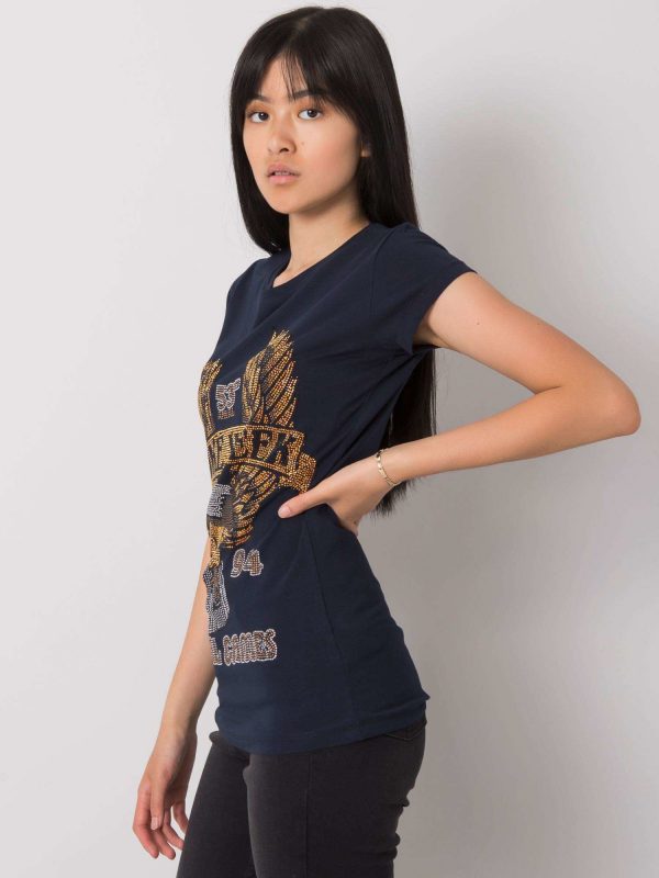 Navy blue T-shirt with Haley applique