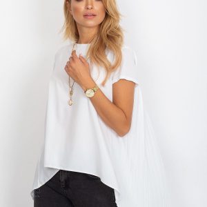 Blouse with longer back white