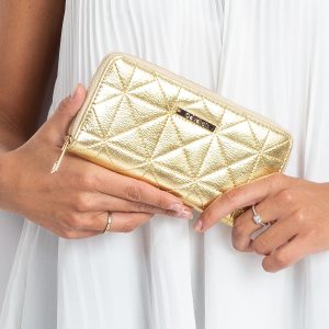 Gold quilted wallet