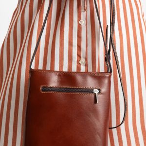 Leather Messenger Bag Dark Brown