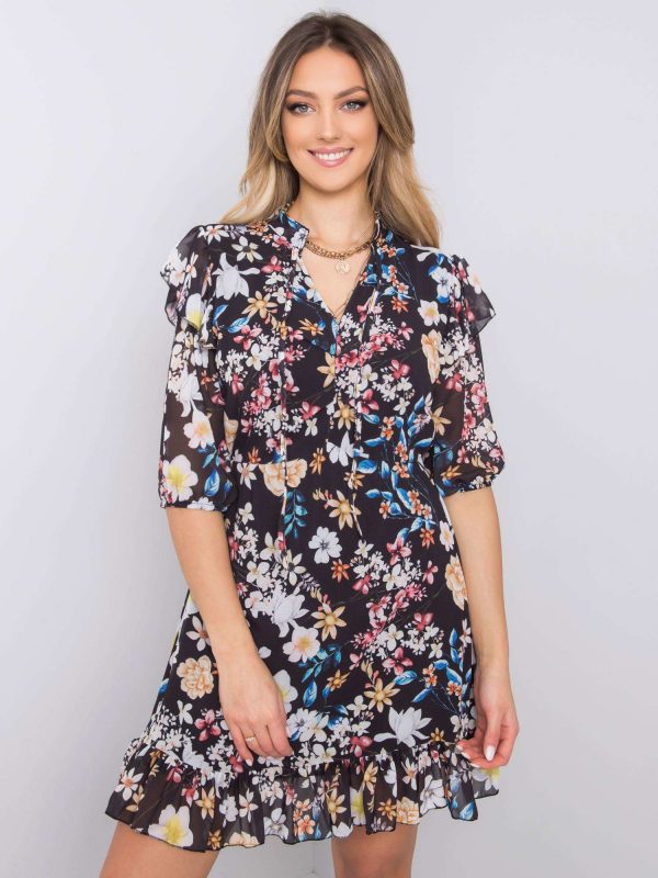 Verity Black Floral Dress