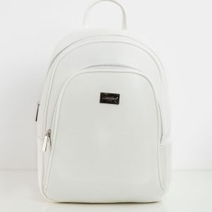 White Eco Leather Backpack