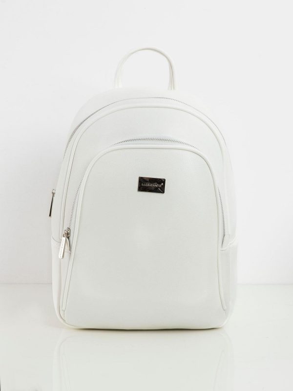 White Eco Leather Backpack