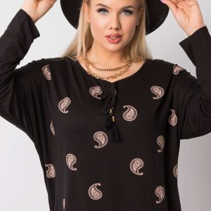 Black plus size blouse Leticia