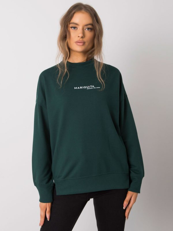 Dark green print sweatshirt Carissa