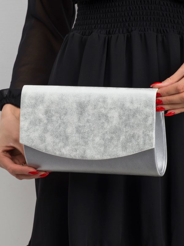 Silver small clutch bag