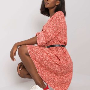 Red Patterned Nedra Dress