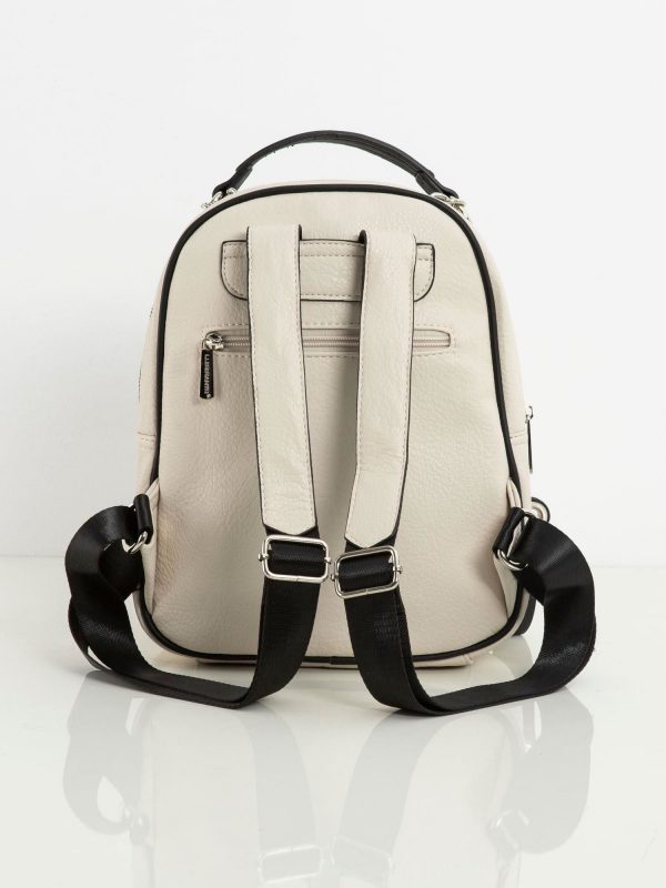 Cream eco leather backpack