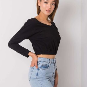 Jaycee RUE PARIS black cotton blouse