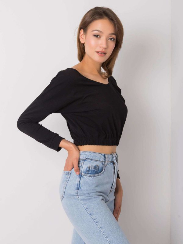 Jaycee RUE PARIS black cotton blouse