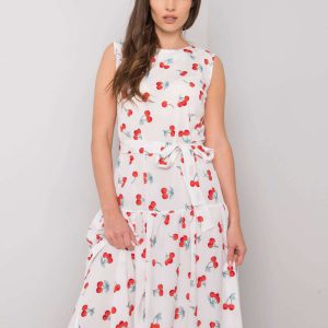 White Midi Dress with Safia Prints