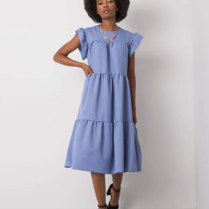 Blue Ruffle Dress Jaylin RUE PARIS