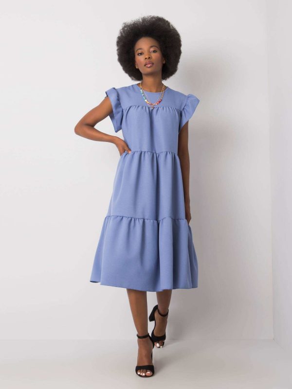 Blue Ruffle Dress Jaylin RUE PARIS