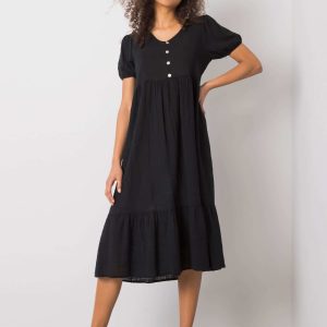 Black dress with ruffle Eseld OCH BELLA