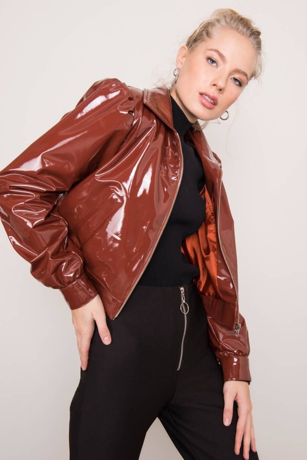 Brown lacquered jacket BSL