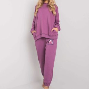 Purple sweatsuit set with Ailani pants