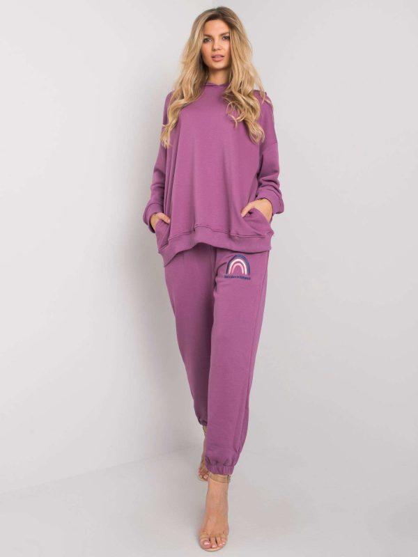 Purple sweatsuit set with Ailani pants