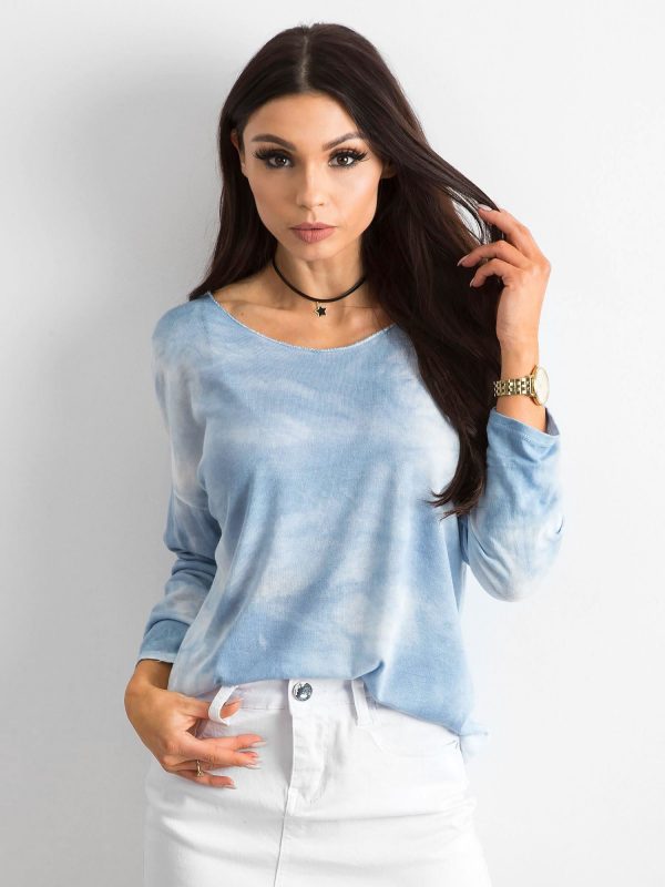 Light Blue Ladies Long Sleeve Blouse