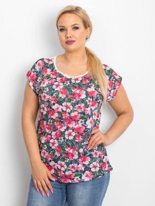 Pink T-shirt plus size Shopaholic