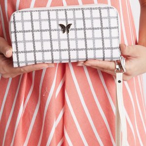 Pale Pink Checkered Wallet