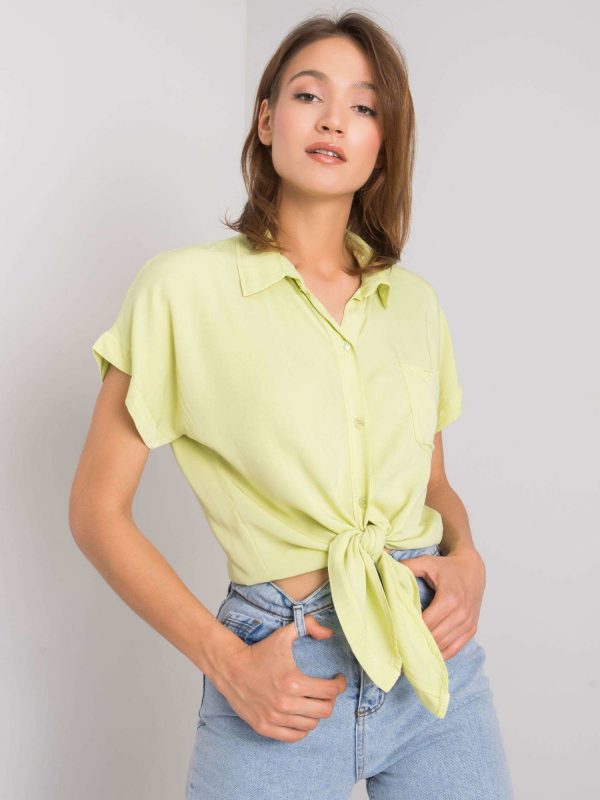 Light green blouse with tie Marisol