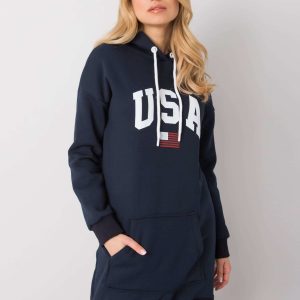 Navy blue kangaroo sweatshirt Yetty RUE PARIS