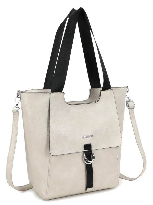 LUIGISANTO eco leather shopper bag beige