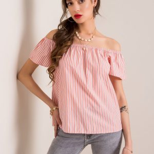 Pink and white Kittie blouse