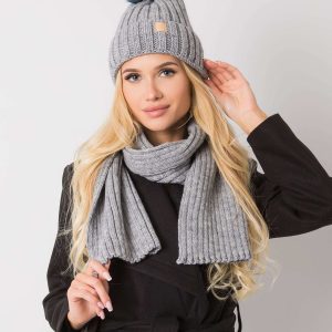 Gray winter set with hat and scarf Rubby RUE PARIS