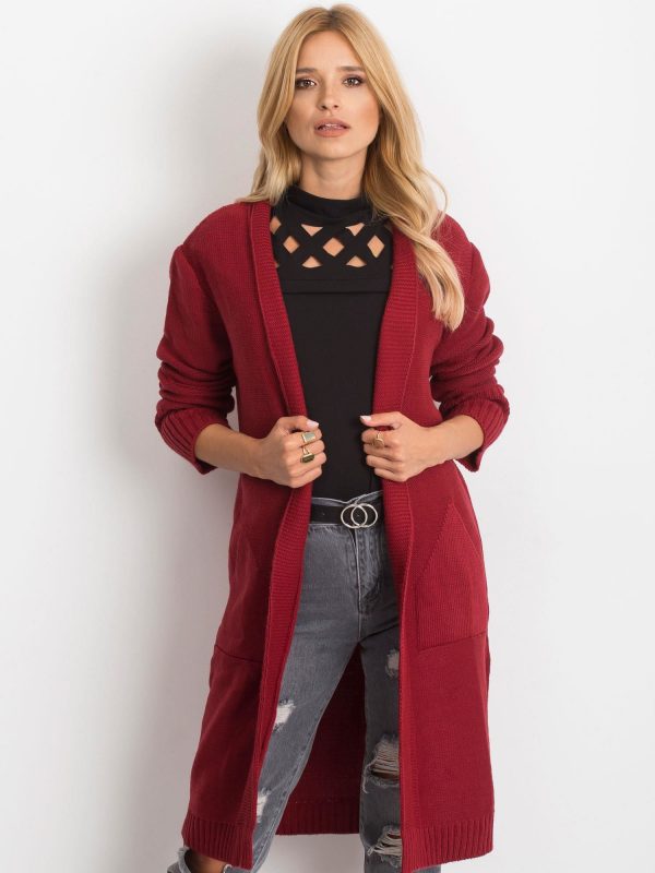 RUE PARIS Destiny Burgundy sweater