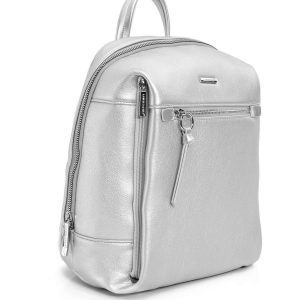 Silver backpack made of eco leather LUIGISANTO