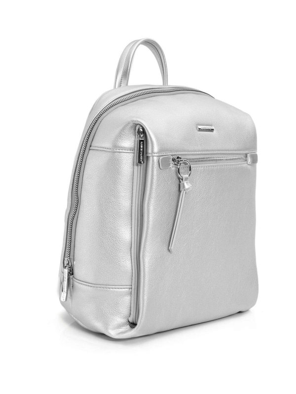 Silver backpack made of eco leather LUIGISANTO