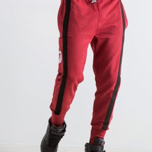 Burgundy sweatpants for men Skeleton