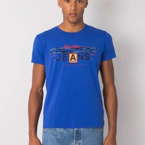 Men's Dark Blue T-Shirt with Round Neck Royce