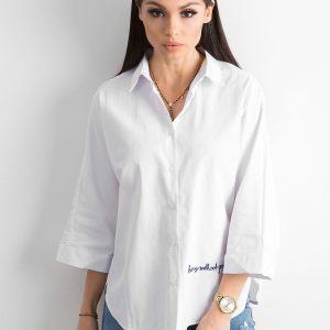 White women's shirt with embroidery