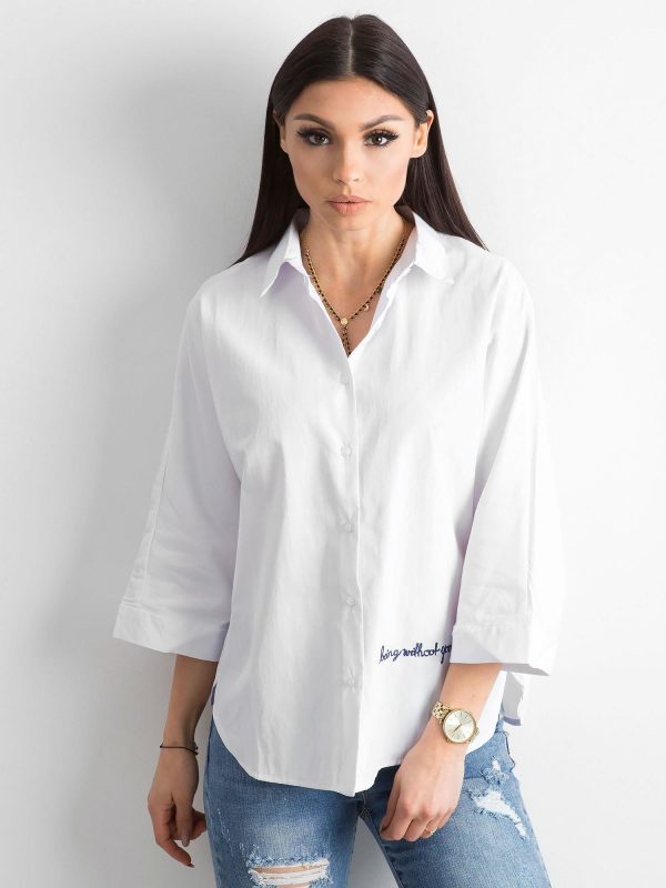 White women's shirt with embroidery