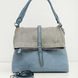 Blue soft bag made of eco leather