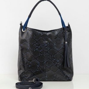 Navy blue city bag with animal motif