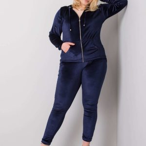 Simona's navy plus size velour set