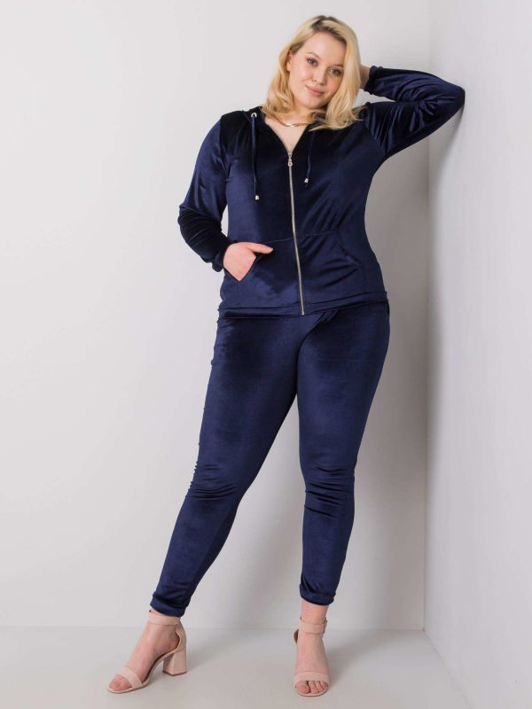 Simona's navy plus size velour set